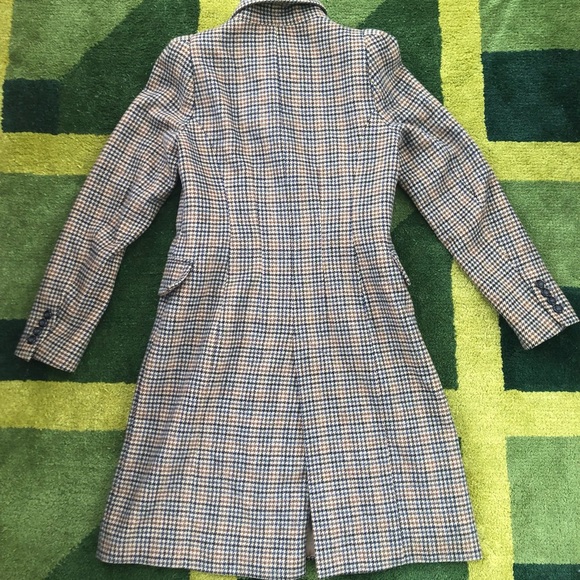 Zara Black and Brown Checkered Pea Coat - Picture 4 of 6